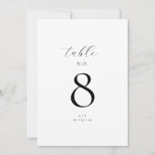 Elegante Script Monogram Wedding Tischnummer Card (Rückseite)