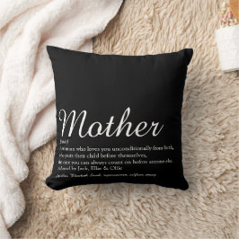 Elegante Script Mother-Mama - Schwarz Kissen