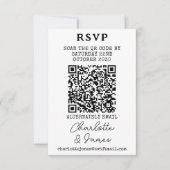Elegante Script Mr. and Mrs. QR Code RSVP Card Karte (Vorderseite)