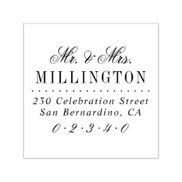 Elegante Script Mr. & Mrs. Wedding Rücksendeadress Permastempel