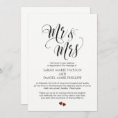 Elegante Script Mr & Mrs. Wedding Typografy Einlad Einladung (Vorne/Hinten)