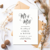 Elegante Script Mr & Mrs. Wedding Typografy Einlad Einladung