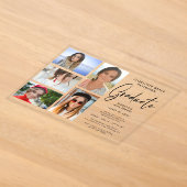 Elegante Script Multi Foto Abschlussfeier Acryleinladungen (Ablage )