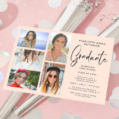 Elegante Script Multi Foto Graduation Party Einladung