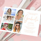 Elegante Script Multi Foto Graduation Party Einladung