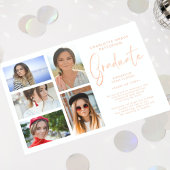 Elegante Script Multi Foto Graduation Party Einladung