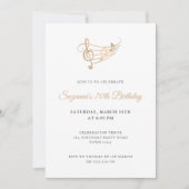 Elegante Script-Musiknoten Geburtstag Einladung (Vorderseite)