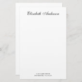 Elegante Script-Name-Adresse Briefpapier (Vorne/Hinten)