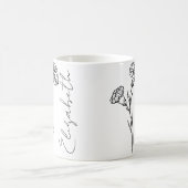 Elegante Script Name Carnation January Birth Blume Kaffeetasse (Mittel)