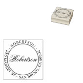 Elegante Script Name Formal Round-Rücksendeadresse Gummistempel (Stempel)