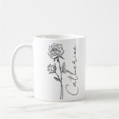 Elegante Script Name June Birth Month Blume Rose Kaffeetasse (Links)