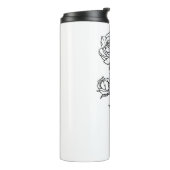 Elegante Script Name June Birth Month Blume Rose Thermosbecher (Nach links gedreht)