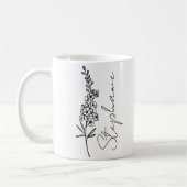 Elegante Script Name Larkspur July Birth Blume Kaffeetasse (Links)