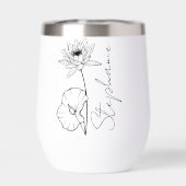 Elegante Script Name Lotus July Birth Month Blume (Rückseite)