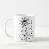 Elegante Script Name Lotus July Birth Month Blume Kaffeetasse (Links)