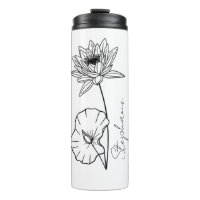 Elegante Script Name Lotus July Birth Month Blume