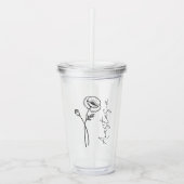 Elegante Script Name Poppy August Birth Blume Acryltrinkbecher (Vorderseite)