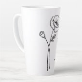 Elegante Script Name Poppy August Birth Blume Milchtasse (Linke Ecke)