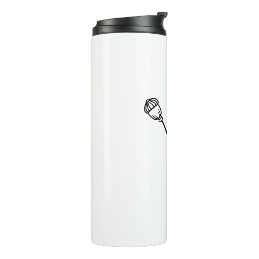 Elegante Script Name Poppy August Birth Blume Thermosbecher (Nach links gedreht)