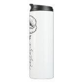 Elegante Script Name Poppy August Birth Blume Thermosbecher (Nach rechts gedreht)