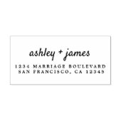 Elegante Script Names Modern Wedding Rücksendeadre Gummistempel (Prägung)