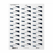 Elegante Script Navy Agate Hochzeit Rücksendeadres (Vorne)