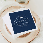 Elegante Script Navy bejubelt den Graduate Serviette