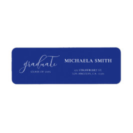 Elegante Script Navy Blue Abschluss Rücksendeadres