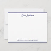 Elegante Script Navy Blue Stationery Border Mitteilungskarte (Vorderseite)
