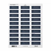 Elegante Script Navy Blue Wedding Rücksendeadresse (Vorne)