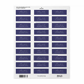 Elegante Script Navy Blue Wedding Rücksendeadresse (Vorne)