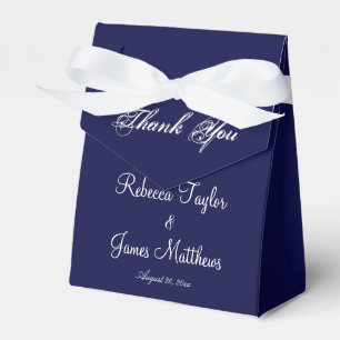 Elegante Script Navy Blue Wedding Vielen Dank Geschenkschachtel
