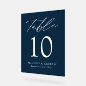 Elegante Script-Navy-Hochzeitsstiftung Acrylschild (Winkel)