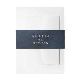 Elegante Script Navy Watercolor Hochzeit Einladungsbanderole