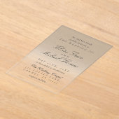 Elegante Script Neutral Tan Gradient Wedding Acryleinladungen (Ablage )