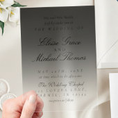Elegante Script-neutrale Black Gradient-Hochzeit Acryleinladungen