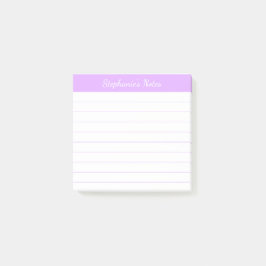 Elegante Script-Notizen Helllila liniert Post-it Klebezettel