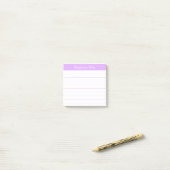 Elegante Script-Notizen Helllila liniert Post-it Klebezettel (Auf Schreibtisch)