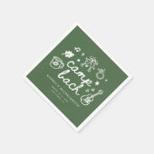 Elegante Script Oliven Grün Camp Junggesellinnenab Serviette (Ecke)