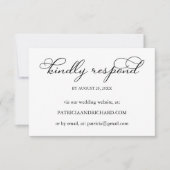 Elegante Script Online Wedding RSVP Card Karte (Vorderseite)