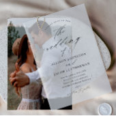 Elegante Script Overlay Wedding Pergament Einladungen