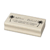 Elegante Script & Palm Trees Hochzeit-Rücksendeadr Gummistempel (Stempel)