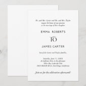 Elegante Script Parent Wedding Einladung (Vorne/Hinten)