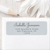 Elegante Script Pastel Blue Custom Rücksendeadress (Insitu)