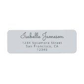 Elegante Script Pastel Blue Custom Rücksendeadress (Vorne)
