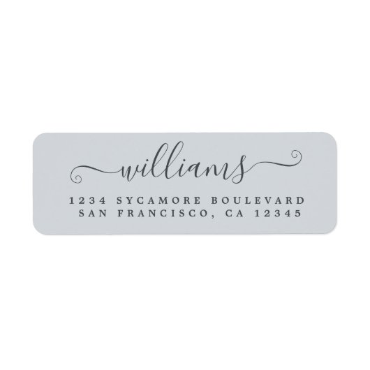 Elegante Script Pastel Blue Family Rücksendeadress (Vorne)
