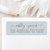 Elegante Script Pastel Blue Wedding Rücksendeadres (Insitu)
