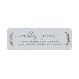 Elegante Script Pastel Blue Wedding Rücksendeadres