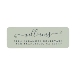 Elegante Script Pastel Green Family Rücksendeadres