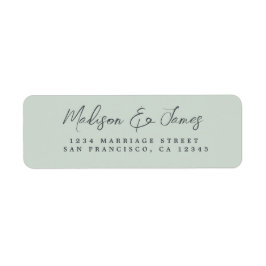 Elegante Script Pastel Green Wedding Rücksendeadre